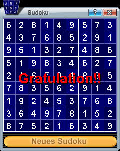 Sudoku gelöst